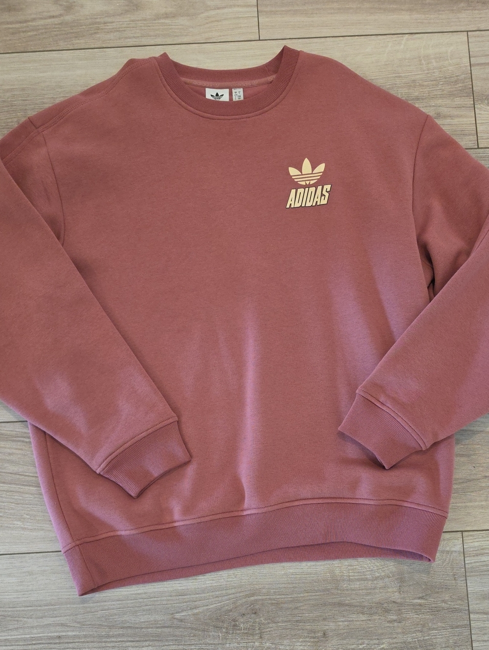 adidas Sweatshirt in Dusty Mauve with Cream Logo